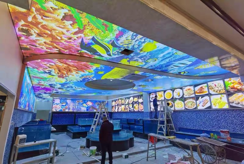 Large custom LED feature installation