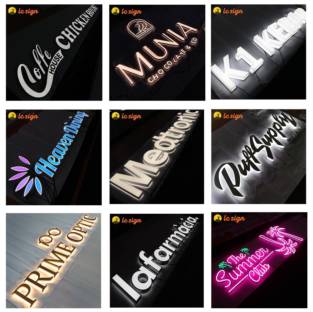 Illuminated LED channel letter signs